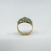 Antique 14ct Rose Gold Turquoise Bombe Ring Size M 