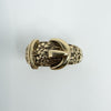 Vintage Chunky 9ct Gold Floral Engraved Buckle Ring 375 Size O 6.2g