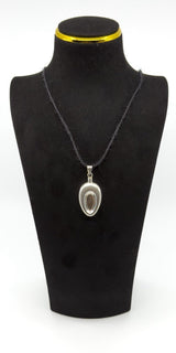 Unusual Chunky Vintage Sterling Silver Oval Perfume / Poison Bottle Pendant 925