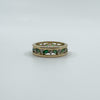 Chunky Vintage 9ct Gold Diamond & Emerald Full Eternity Band Ring 375 Size Q - R