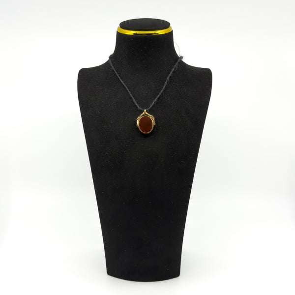 Antique 1915 9ct Rose Gold Double Sided Bloodstone & Carnelian Fob 375