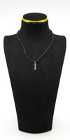 14ct White Gold CZ Bar Pendant / Charm 585