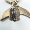 Large Vintage Articulated Skeleton Fish Turquoise Pendant 925
