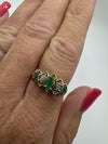 14ct Gold 0.45ct Emerald & Diamond Ring Size N 585