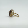Large Vintage 9ct Gold Garnet Cocktail Cluster Ring Size L