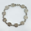 Vintage Sterling Silver Multicoloured Mother of Pearl Bracelet 7.5” 925
