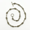 Vintage Sterling Silver 16” Byzantine Fancy Link Chain & T-Bar Toggle 925