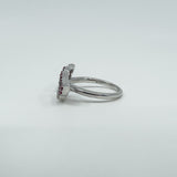 New Sterling Silver Ruby Double Angel Wings Ring 925 Size N - O