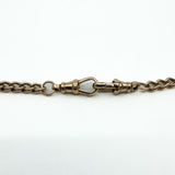 Vintage 9ct Rose Gold 18” Albert Chain Necklace Double Dog Clip & T-Bar 375