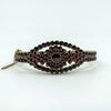 Large Antique Silver Gilt Bohemian Rose Cut Garnet Hinged Bangle / Bracelet 900