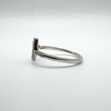 Diamond Heartbeat / Zig Zag Ring in Sterling Silver 925 Size P - Q
