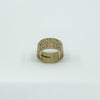 Vintage 9ct Gold Wide Chevron Engraved Full Band Ring 375 Size L (London 1972)
