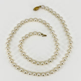 9ct Gold White 6mm Cultured Pearl 18” Necklace 375