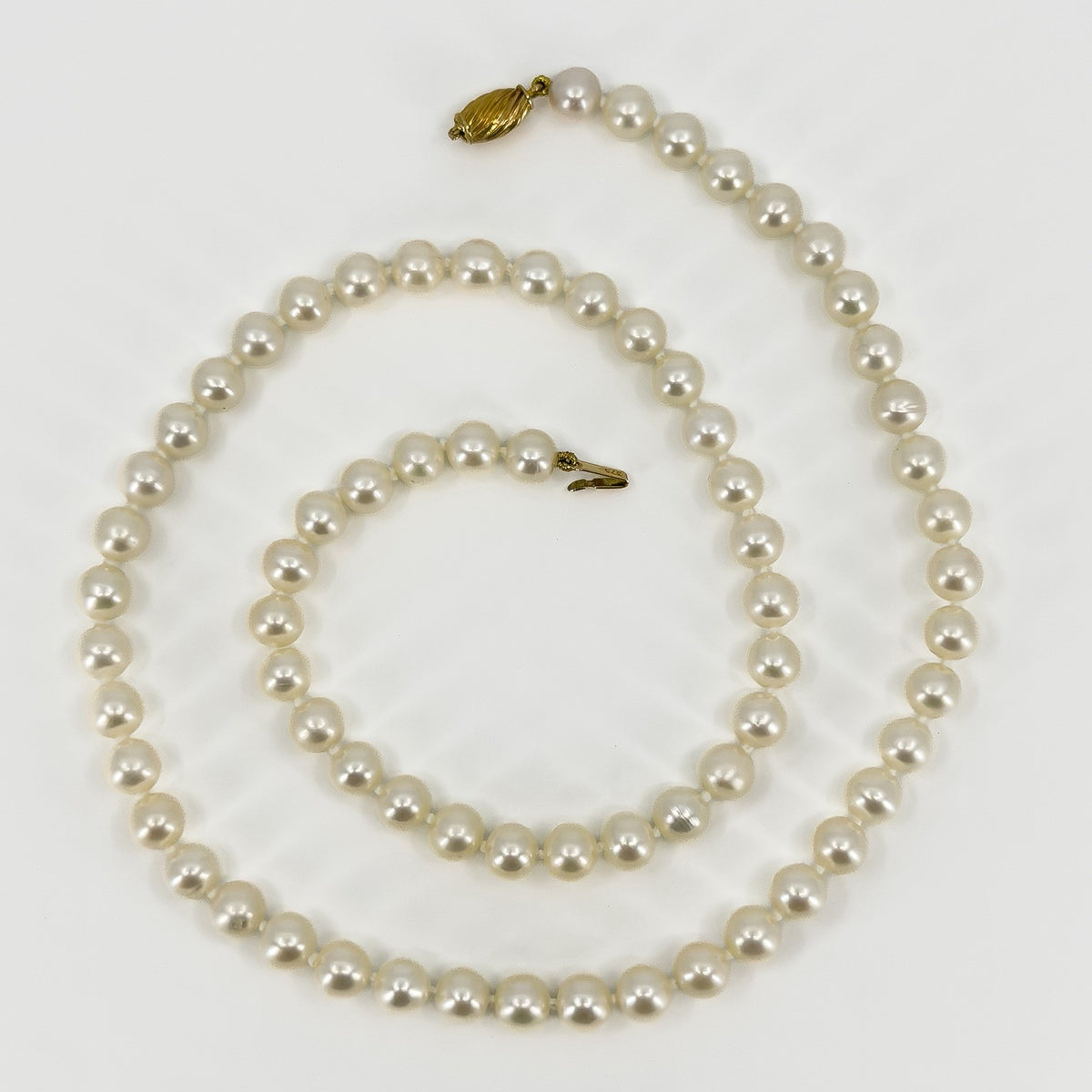 9ct Gold White 6mm Cultured Pearl 18” Necklace 375