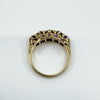Chunky Vintage 9ct Gold 2.65ct Amethyst 5 Stone Ring Size Q 