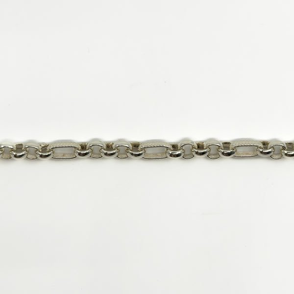Vintage Sterling Silver Belcher & Engraved Fancy Link 18" Chain / Necklace 925