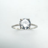1ct CZ Solitaire Engagement Ring Sterling Silver Size M