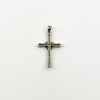 Sterling Silver CZ Christian Cross & Heart Pendant / Charm 925