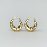 Vintage 9ct Gold Small Chunky Twisted Hoop Earrings