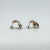 Vintage 9ct Gold 3x Coloured Gold Triangular Earrings White Rose Yellow Gold 375