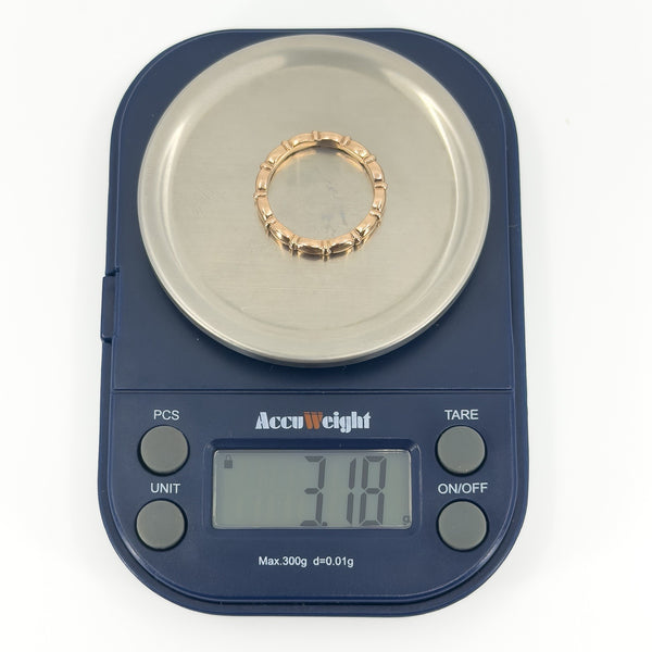 9ct Rose Gold Oval Links Full Band / Ring 375 Size N (London 2015)