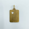 Large Vintage Rectangular 9ct Gold Heart Pendant / Charm