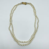 Vintage 9ct Gold Cultured Double Row Pearl 17” Necklace 375