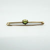 Antique / Art Deco 15ct Gold 1.50ct Peridot Bar Brooch / Pendant 585