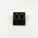 Unusual Large Rectangular 9ct Gold Hoop Earrings 375