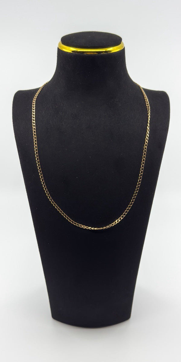 Vintage 9ct Rose Gold 21.5” Flat Curb Chain / Necklace 375 Unisex