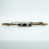 Vintage 18ct & 14ct Gold Diamond & Garnet Bar Brooch 750