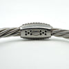 Chunky Twisted Sterling Silver CZ Oval Bangle / Bracelet 925