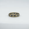 Vintage 9ct Gold Blue & White Spinel Full Eternity Band / Ring Size Q