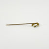 Antique Victorian 9ct / 15ct Gold Lucky Wish Bone Pearl & Turquiose Stick Pin