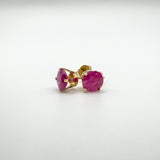 14ct Gold 1ct Ruby Solitaire Stud Earrings 