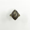 Sterling Silver Natural Diamond Navette Cocktail Ring 925 Size N - O