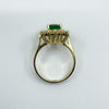 14ct Gold 1.77ct Emerald & Diamond Cluster Ring 585 Size N Engagement Stacking