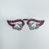 New Sterling Silver Ruby Double Angel Wings Ring 925 Size N - O