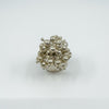 Articulated Large Sterling Silver Beaded Ball Bobble Ring Size P 