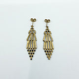 Large Vintage 9ct Gold 4 Bar Gate Drop Earrings 375