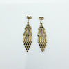 Large Vintage 9ct Gold 4 Bar Gate Drop Earrings 375