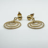 Vintage 9ct Gold Circles Drop Earrings 375