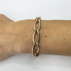 Antique Chunky 9ct Rose Gold Oval Links Bracelet 8" inch