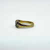 Antique Art Deco 18ct Gold Sapphire & Old Cut Diamond Half Hoop Ring 750 Size P