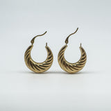 Vintage 9ct Gold Small Chunky Twisted Hoop Earrings