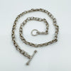 Vintage Sterling Silver 17” Fancy Link Chain & T-Bar Toggle 925 41g 