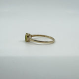 9ct Yellow Gold 0.40ct Peridot Solitaire Ring 375 Size L Engagement Stacking