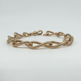 Antique Chunky 9ct Rose Gold Oval Links Bracelet 8" inch