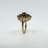 Large Vintage 9ct Gold Garnet Cocktail Cluster Ring Size L