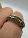 Sterling Silver 1ct Peridot 5x Stone Half Hoop Ring Size N  